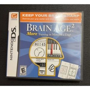 Brain Age 2: More Training in Minutes a Day - DS Game w/ Manual & Case (WORKS)